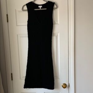 Baby Alpaca and Silk Black Knit Dress S